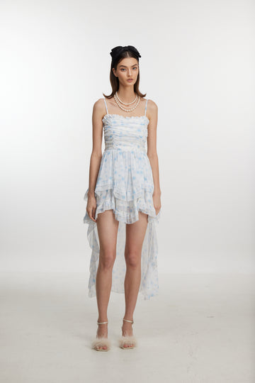 Blue Meadow Ruffle High-Low Dress
