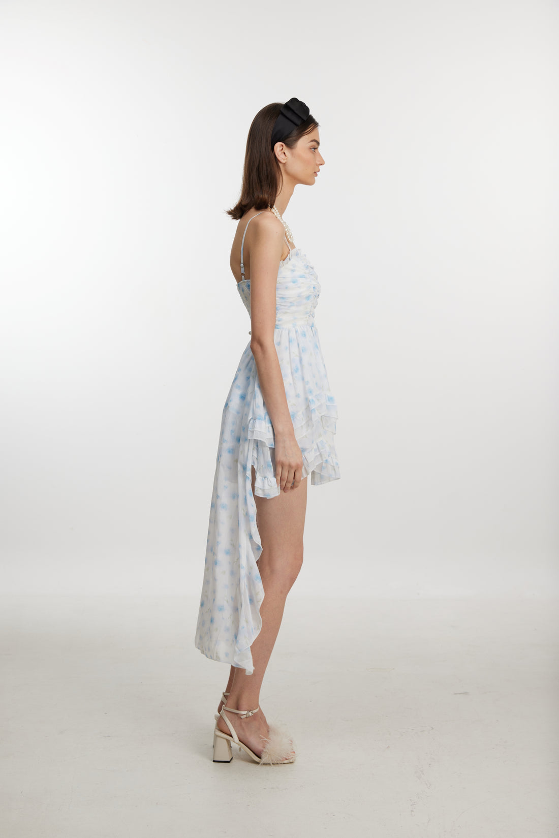 Blue Meadow Ruffle High-Low Dress
