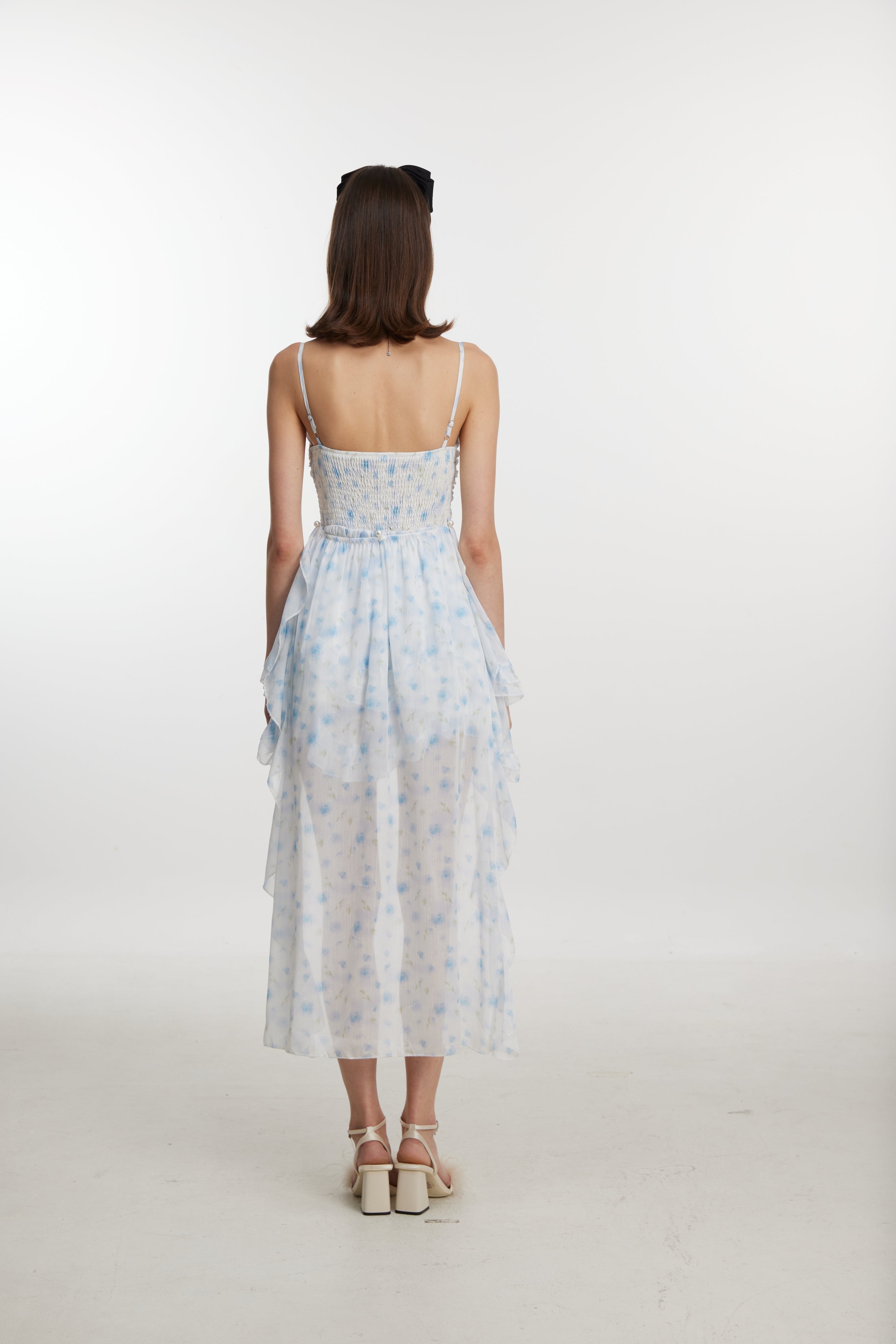 Blue Meadow Ruffle High-Low Dress