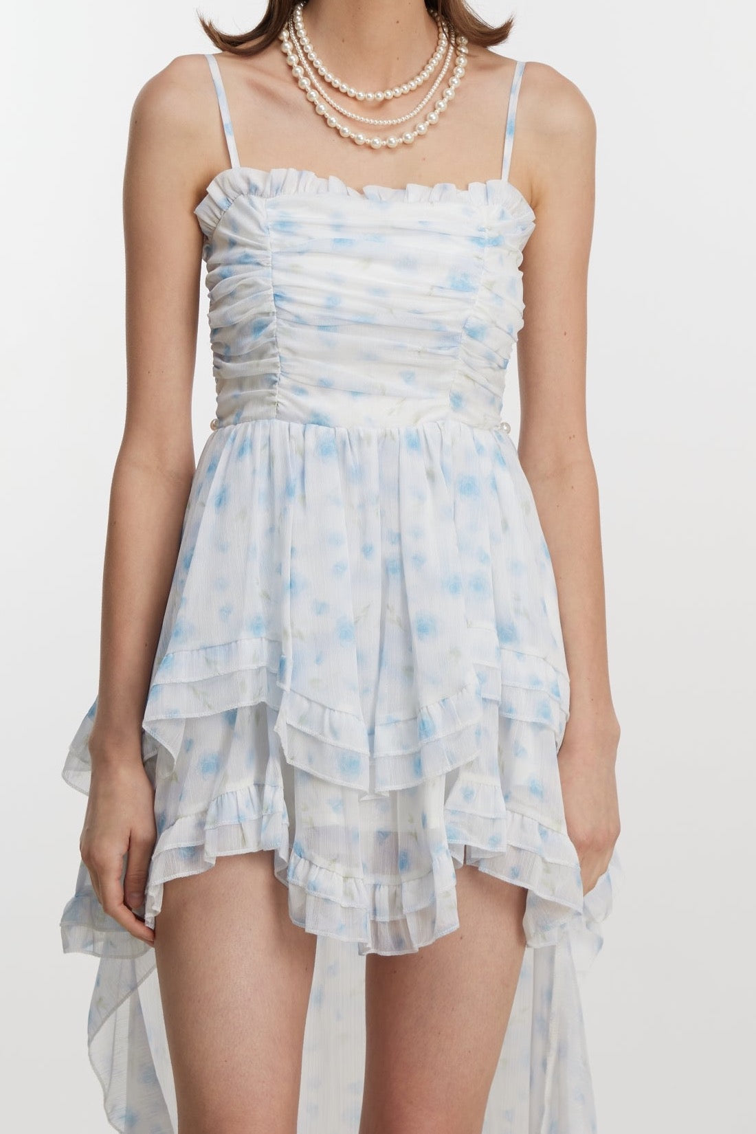 Blue Meadow Ruffle High-Low Dress