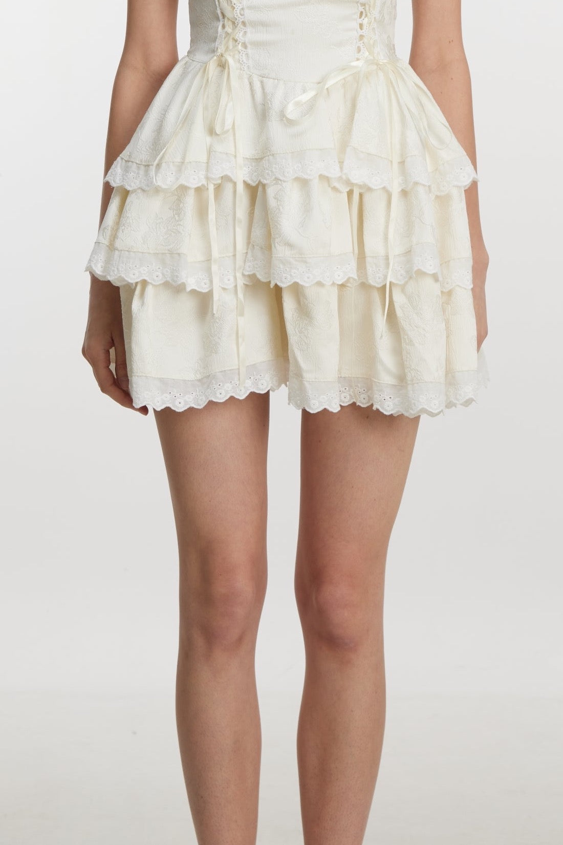 Ivory Romance Puff Sleeve Mini Dress