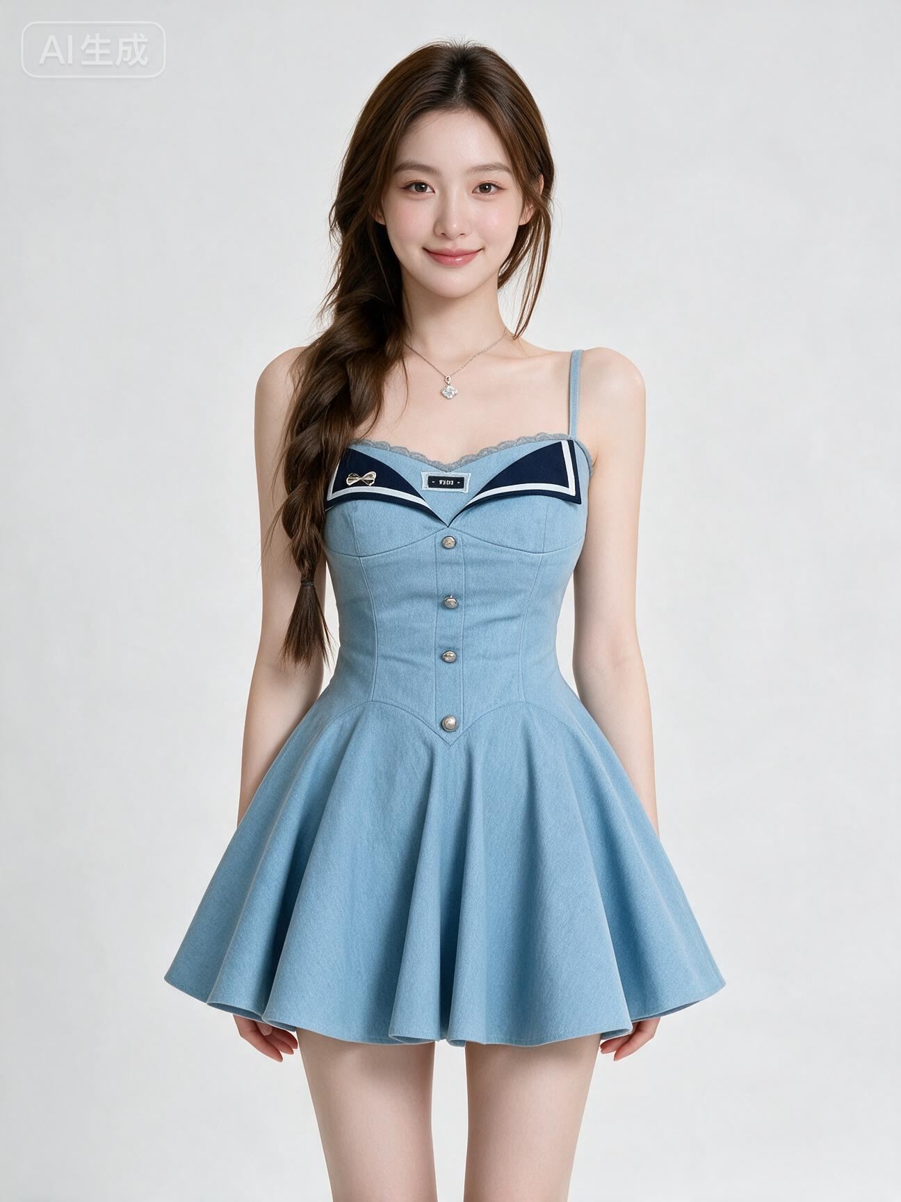 Marine Blue Sailor Mini Dress